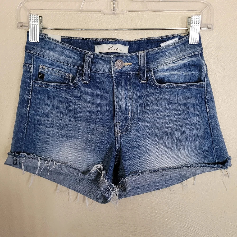 Kancan Distressed Cuffed Cut Off Hi-Rise Jean Shorts Size Women's 3/25